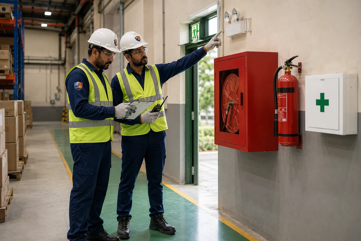 Fire safety site survey and equipment-location review