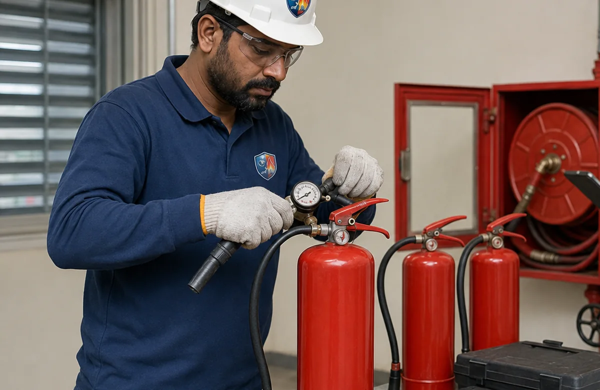 Fire extinguisher servicing and maintenance