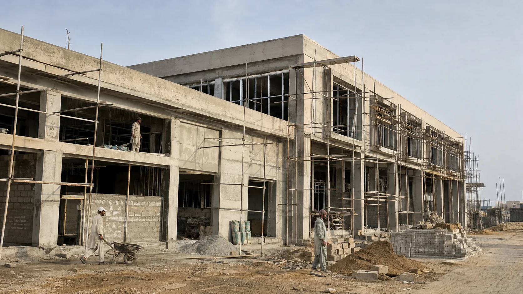 Commercial engineering fit-out with coordinated building services